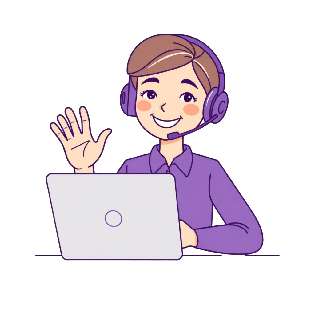 Friendly Quero support agent waving hello